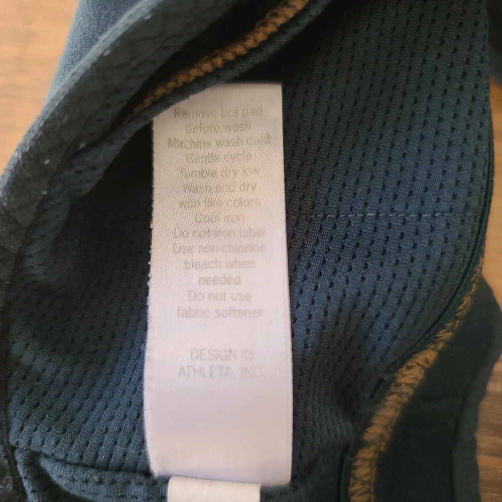 Athleta Transendence Powervita Teal Strappy Cross Back Sports Bra Small
